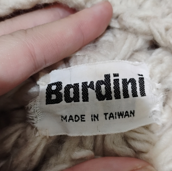 Vintage 1960s 1970s Chunky Knit Bardini Pom Pom Cap Hat One Size - Picture 5 of 5